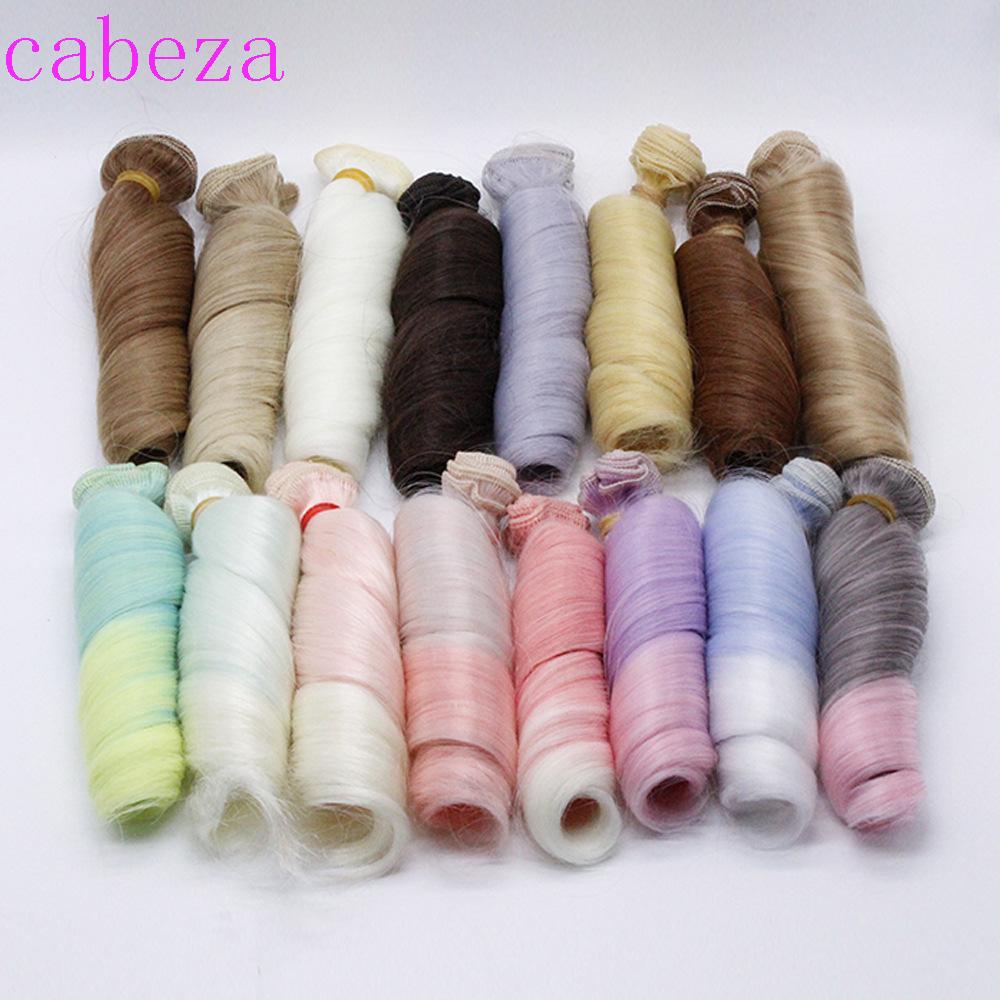 Bộ Tóc Giả Xoăn Màu Nâu Đen Tự Nhiên Bằng Sợi Tổng Hợp Dành Cho Búp Bê