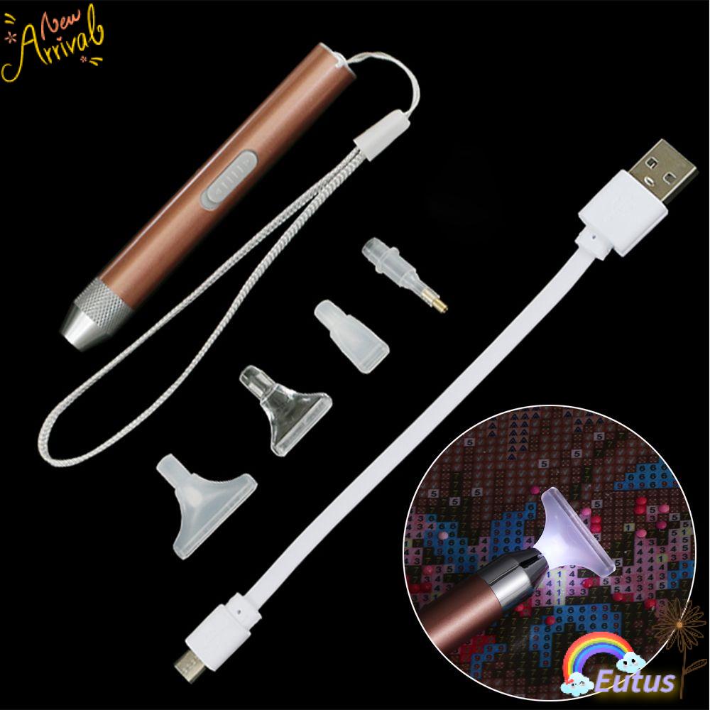 Bút Khoan Làm Tranh Thêu Chữ Thập Có Đèn Có Thể Sạc Lại