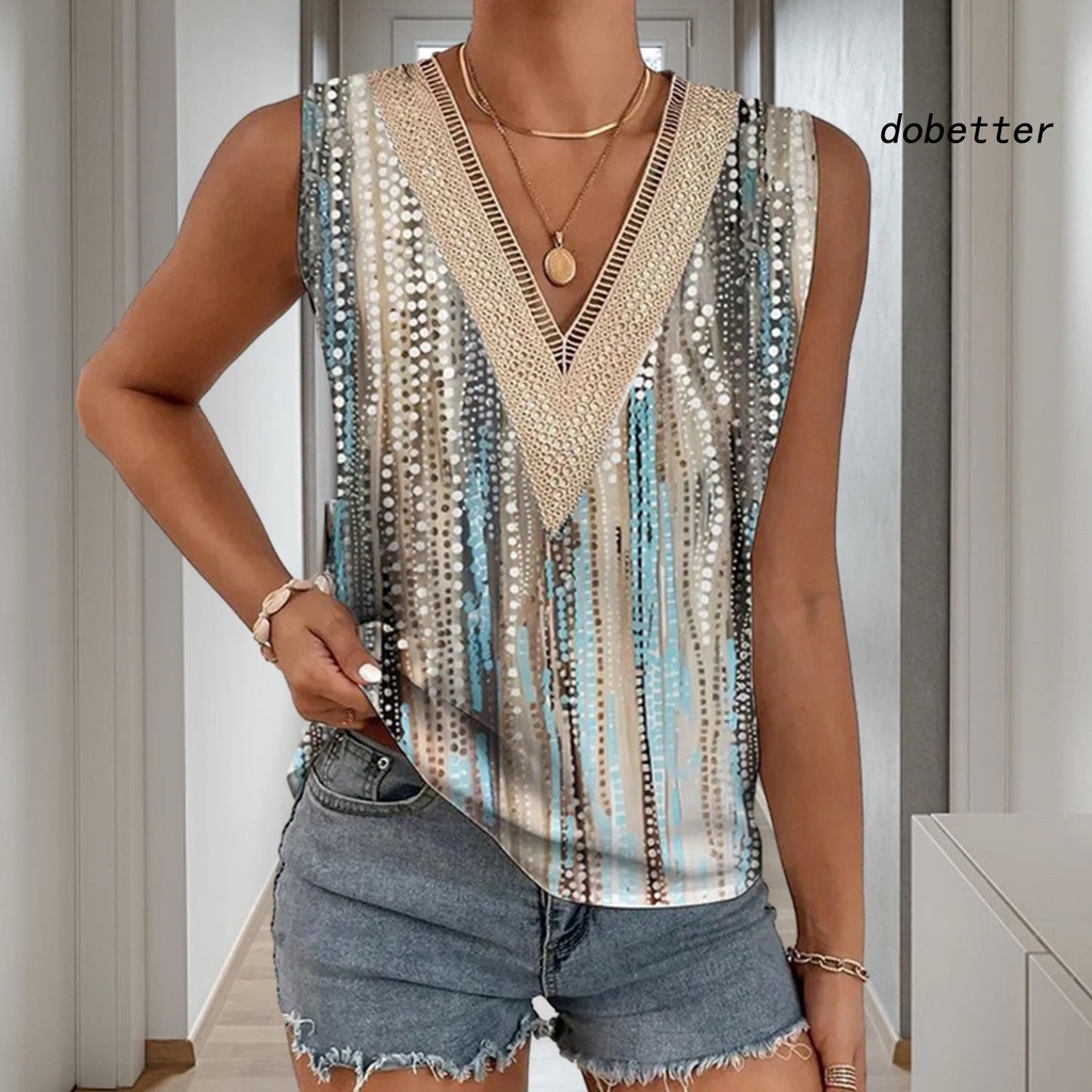 Áo Tank Top Không Tay Cổ Chữ V Dáng Rộng In Hoa Mềm Mại Thoáng Khí Thời Trang Mùa Hè Cho Nữ