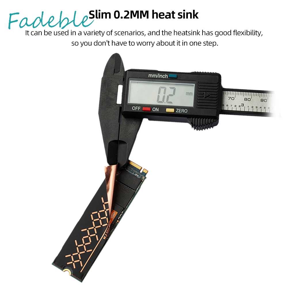 Set 2 Miếng Đệm Làm Mát 0.2mm Chuyên Dụng Dành Cho Bộ Phận Tản Nhiệt Bộ Chuyển Đổi SSD 2 Nvme 2 Nvme Chất Lượng Cao