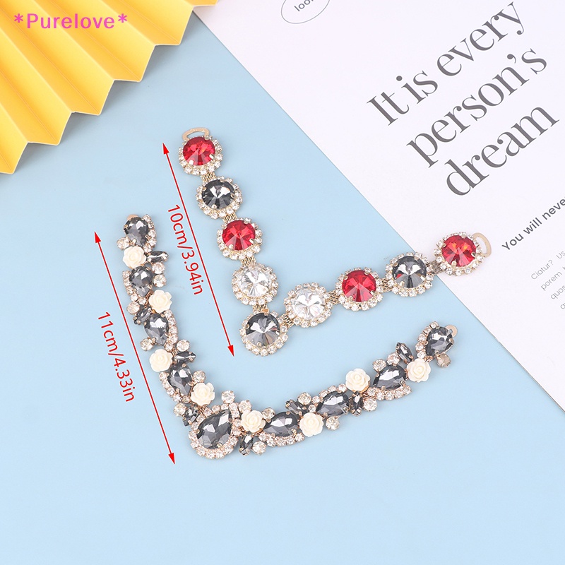 1 Khóa Dây Xích Đính Đá Trang Trí Giày Sandal / Bikini DIY Mới