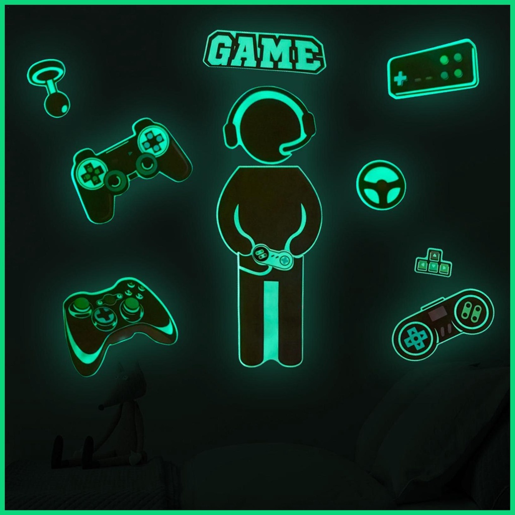 Miếng Dán Tường Dạ Quang Hình Tay Cầm Chơi Game Độc Đáo Trang Trí Nhà Cửa