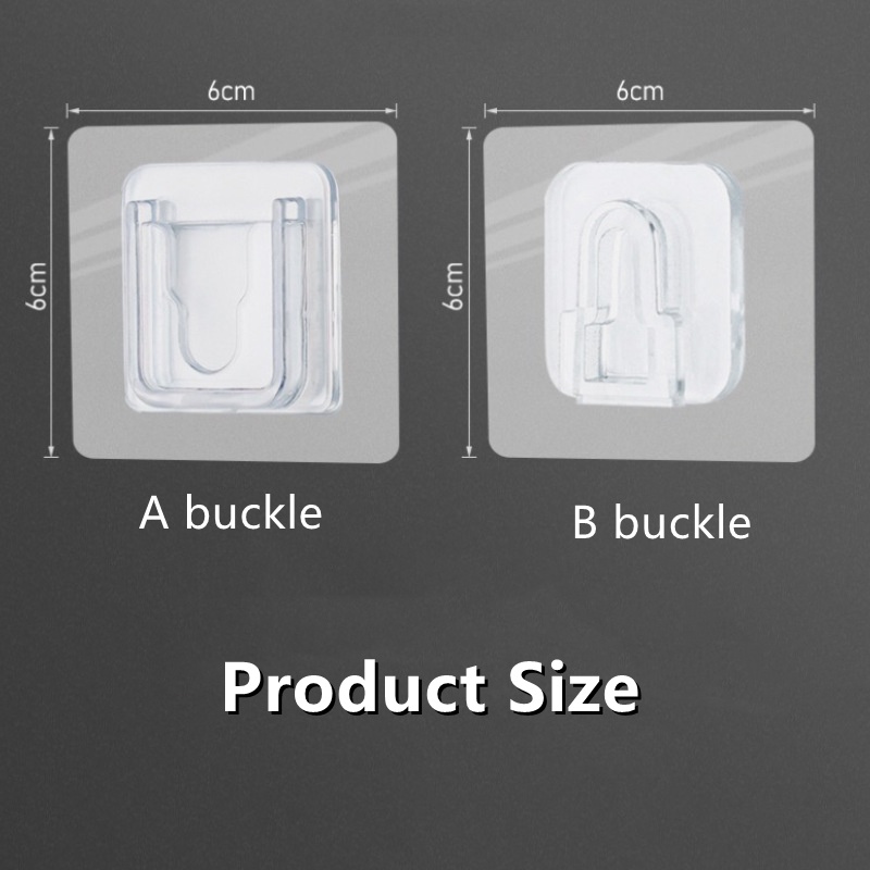 1 Móc Treo Dây Cáp Dính Tường Hai Mặt Có Giác Hút Mạnh Giá Đỡ