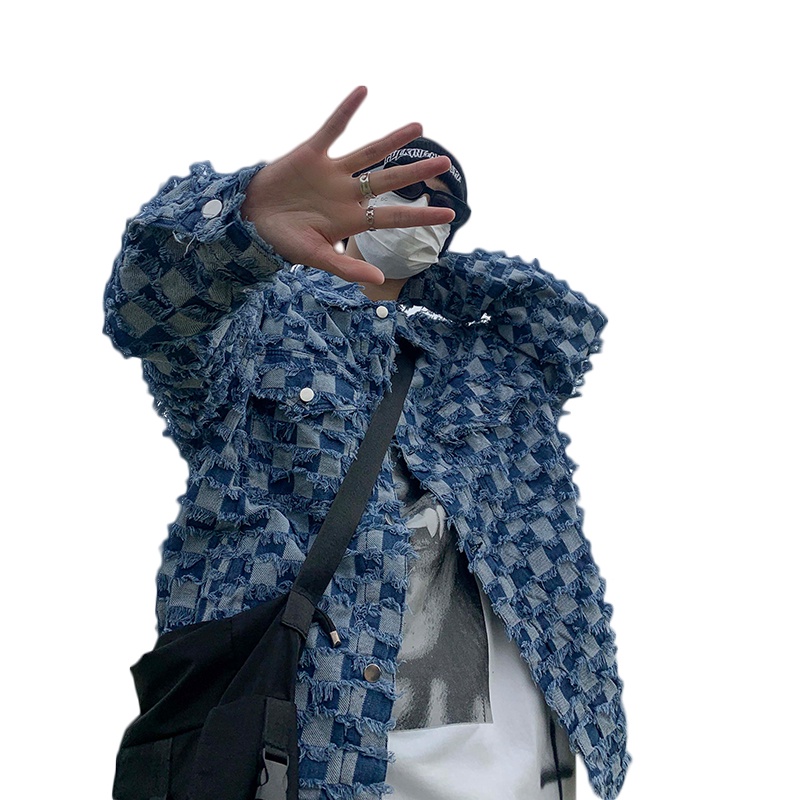 Áo Khoác Denim Cao Cấp Cảm Giác Chạm Cảm Giác Thời Trang Retro Mỹ Mùa Xuân Cho Nam