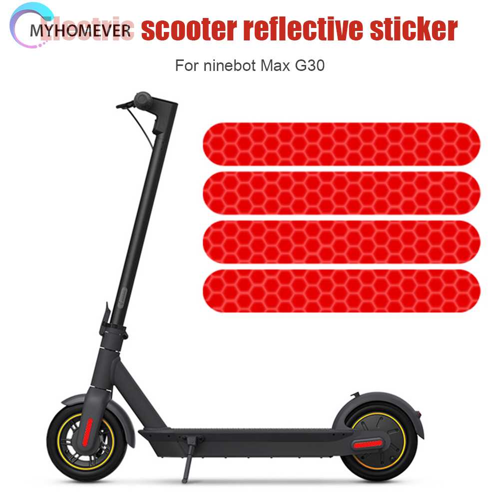 Bộ 4 Miếng Dán Phản Quang An Toàn Vào Ban Đêm Cho Xe Điện Ninebot MAX