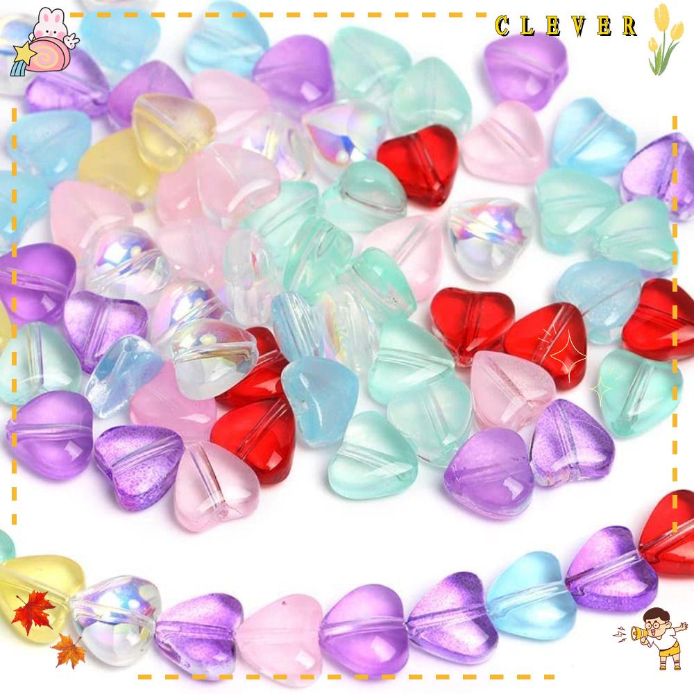 Hạt Xâu Làm Trang Sức Hình Trái Tim Bằng Kính 8mm 200 Cái