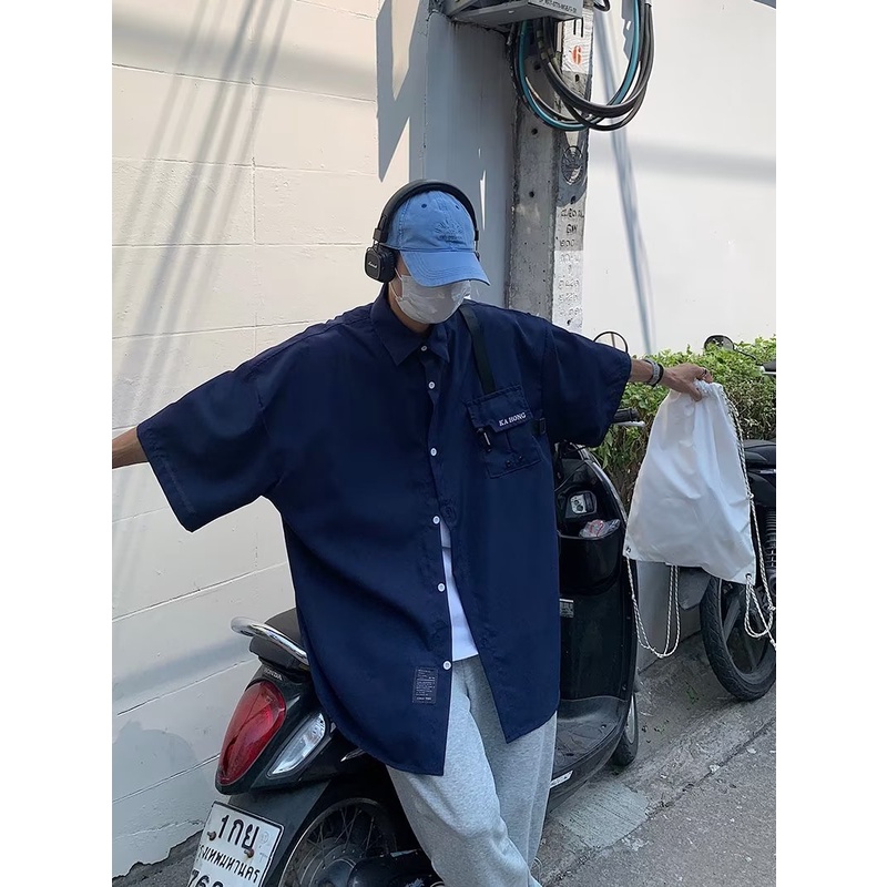 Áo Sơ Mi Tay Ngắn Dáng Rộng Thời Trang Mùa Hè Hàng Mới 2023 Dành Cho Bạn Nam