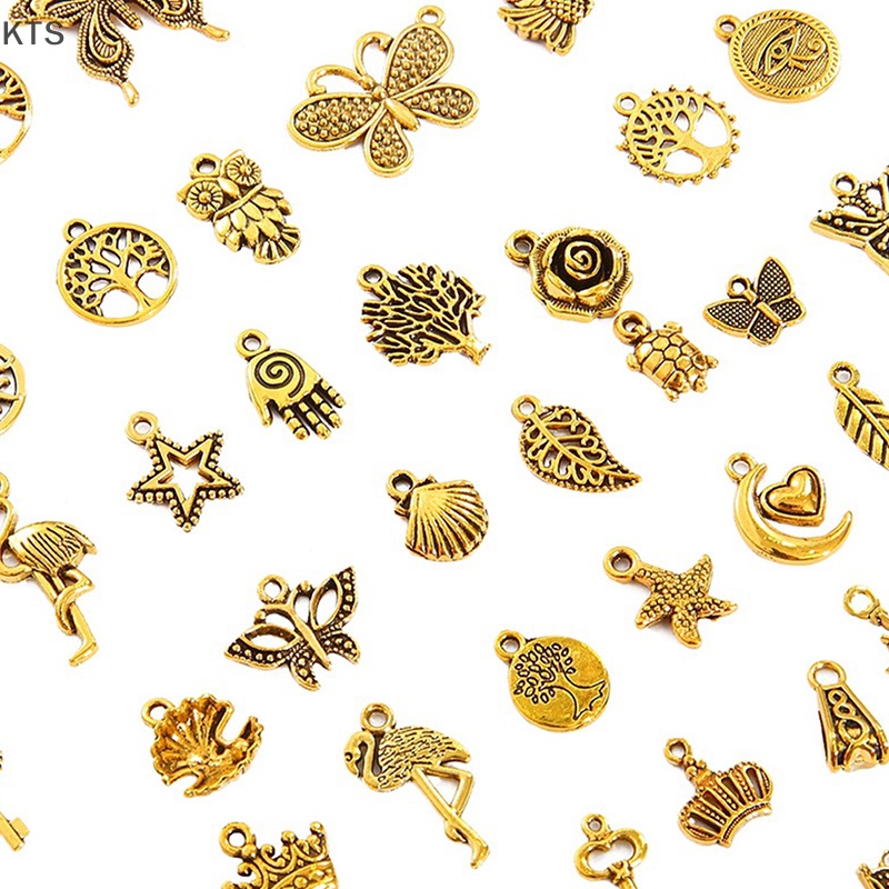 Set 10 Mặt Vòng cổ Kim Loại Vintage Tự Làm Trang Sức