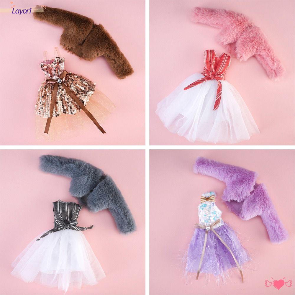 Layor1 Áo Khoác Phụ Kiện Cho Búp Bê Barbie DIY