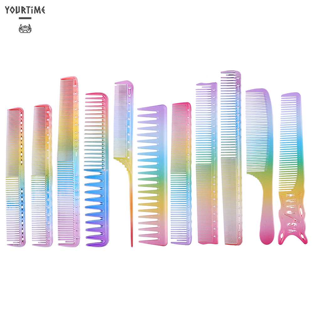 Lược Chải Tóc Hai Đầu Chống Tĩnh Điện Màu Sắc Cầu Vồng Xinh Xắn