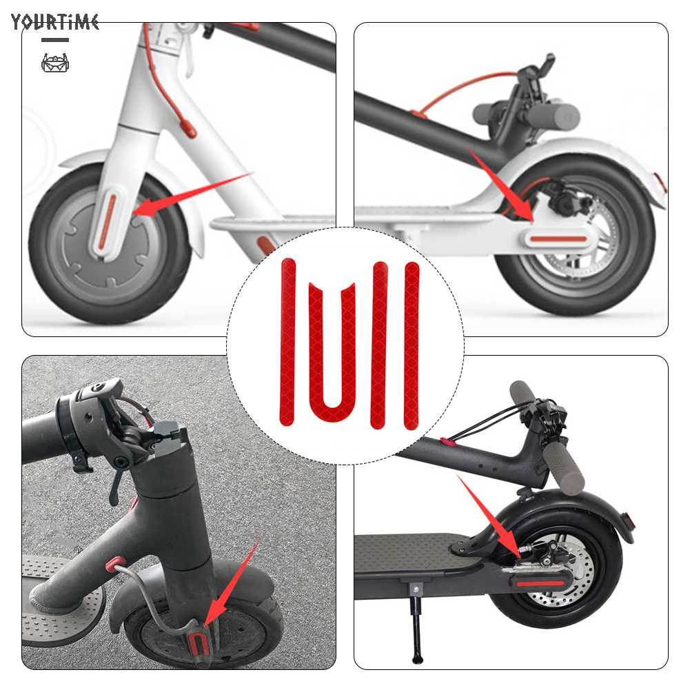 Bộ 2 Miếng Dán Phản Quang Cảnh Báo Bằng PVC Màu Đỏ Cho Xe Điện M365