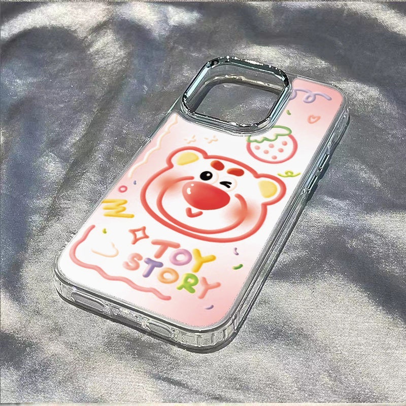 ✅Ốp Điện Thoại Mềm Chống Sốc Họa Tiết Gấu Và Dâu Tây Cho Iphone 8I 12 1114pro 13 7 plus