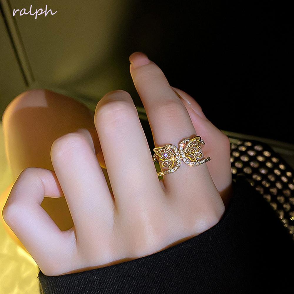 Nhẫn Hình Bướm Lấp Lánh Nhiều Màu Sắc Thanh Lịch|Trang Sức Vòng Cổ