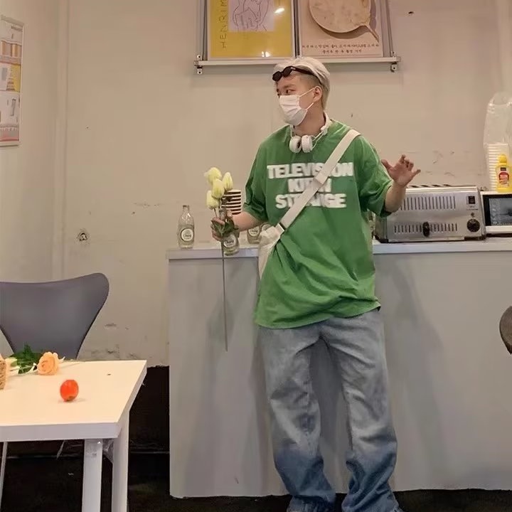 Áo Thun Tay Ngắn Cổ Tròn In Chữ Phong Cách Đường Phố Thời Trang Mùa Hè Cho Nam Và Nữ