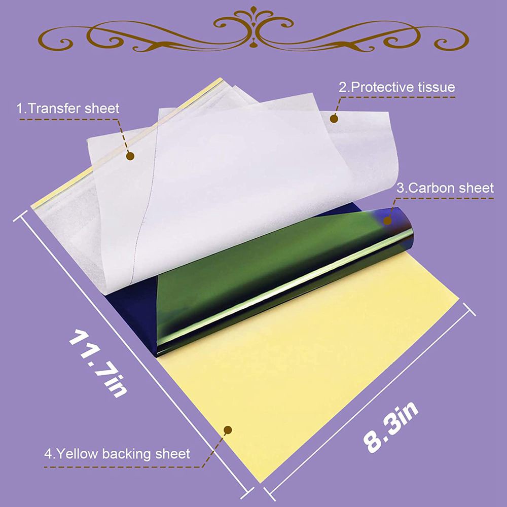 Set 20 / 30 / 50 / 100 Giấy Carbon Chuyển Nhiệt Cho Máy In Xăm