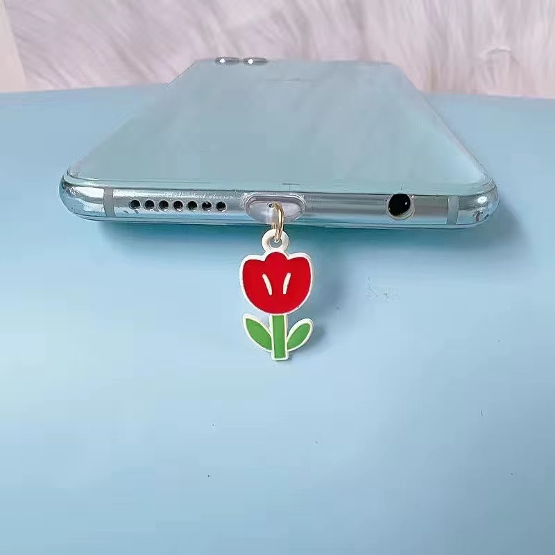Nút Bịt Chống Bụi Cho Cổng Sạc Điện Thoại Di Động diy Hình Hoa Nhỏ Dễ Thương