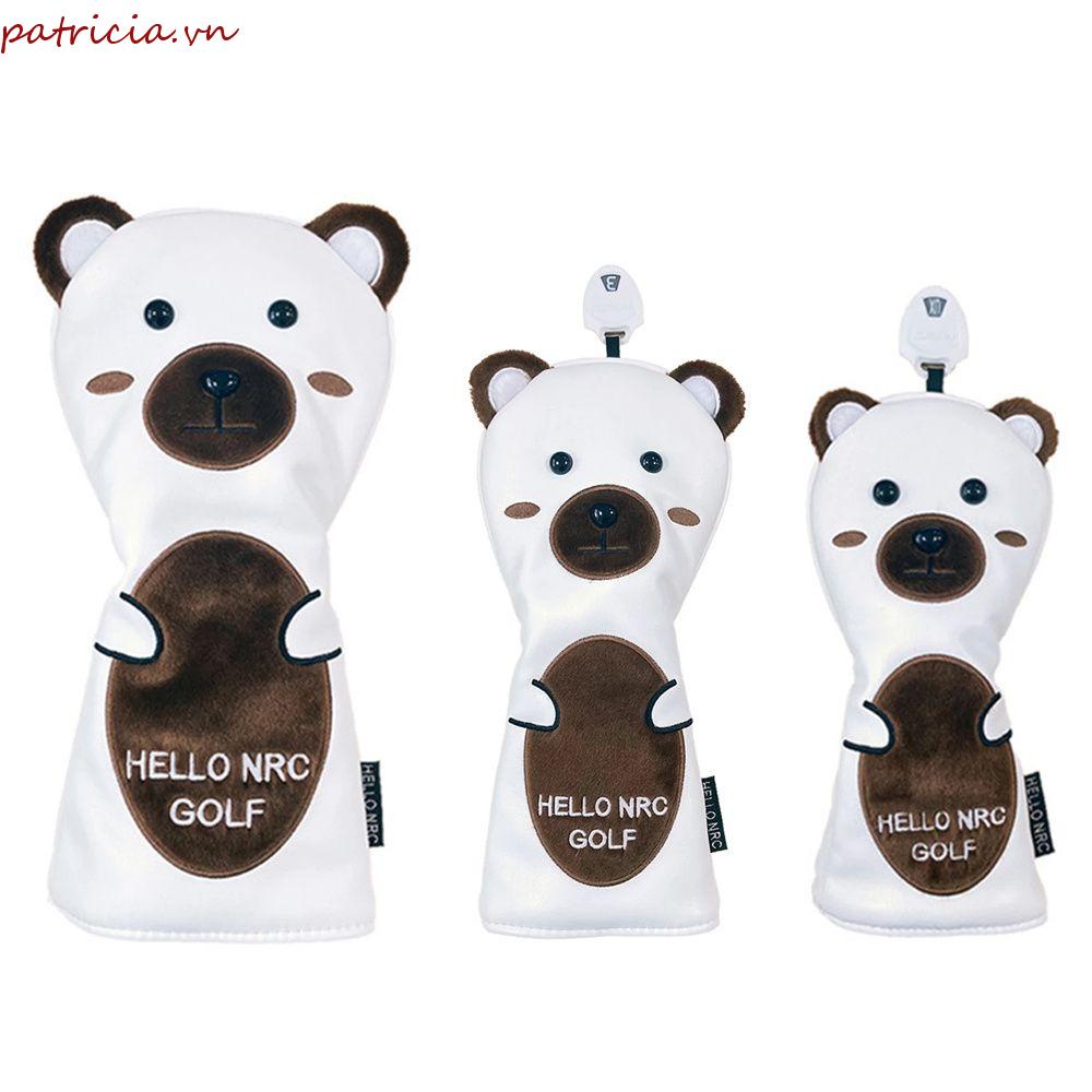 Vỏ Bọc Đầu Gậy Đánh Golf Bằng Da PU Chống Nước In Hình Gấu Hoạt Hình