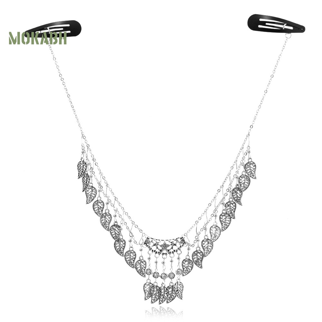 Kẹp Tóc Hình Chuỗi Xích Hai Lớp Phong Cách Bohemia Cho Nữ
