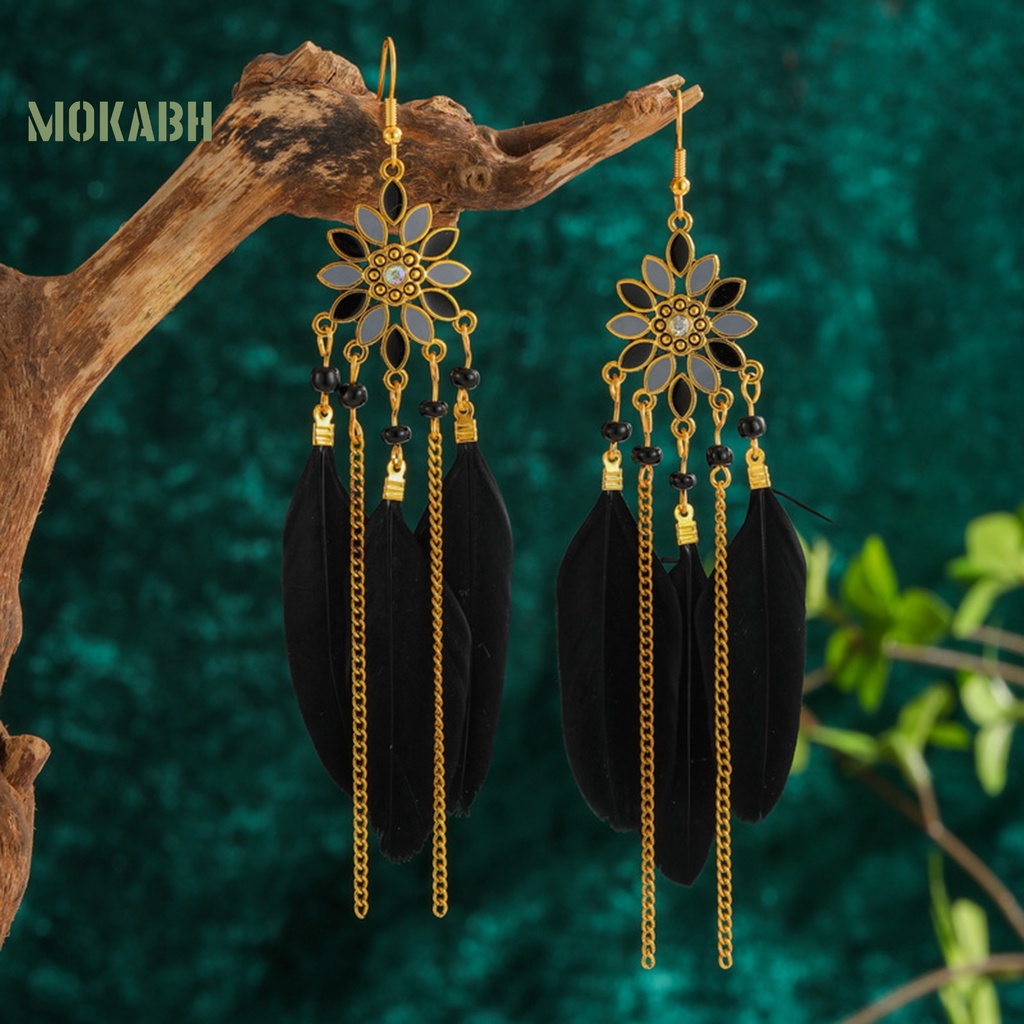 1 Đôi Bông Tai Hợp Kim Dáng Dài Thiết Kế Tinh Tế Dễ Phối Đồ Thời Trang Cho Nữ