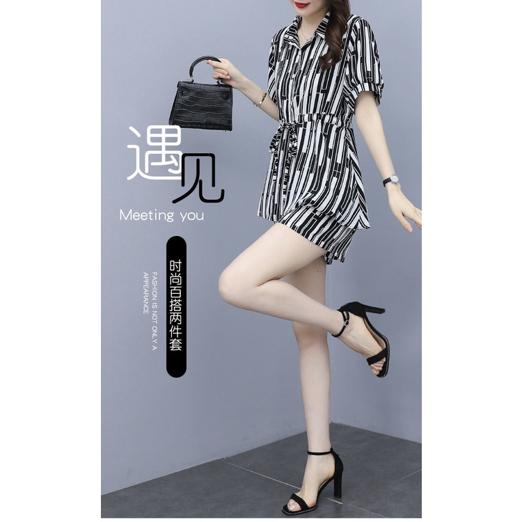 Set Áo Thun Dáng Rộng + Quần Short Lưng Thun Thời Trang Mùa Hè Cho Nữ