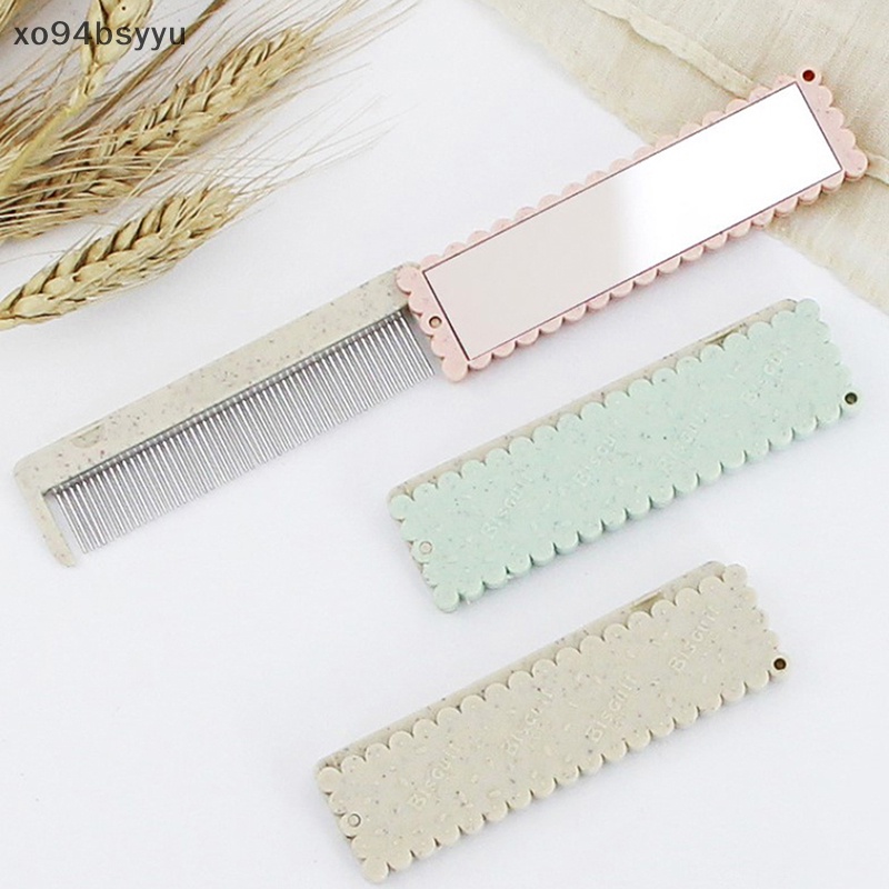 Lược Gấp Tích Hợp Gương Trang Điểm xo94bsyyu Tiện Dụng Khi Đi Du Lịch