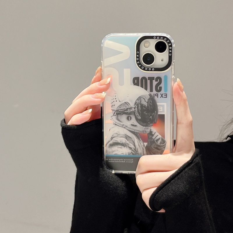 Ốp Điện Thoại Dẻo Màu Gradient Họa Tiết Phi Hành Gia &amp; Logo Spaceman Độc Đáo Chống Sốc Cho iPhone 14 13 12 11 Pro Max 14 Plus