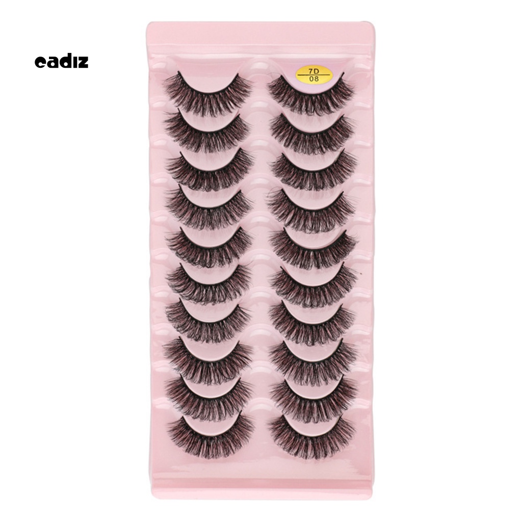 Set 10 Cặp Lông Mi Giả Cong Dày 7D Tự Nhiên Handmade Dành Cho Trang Điểm Mắt