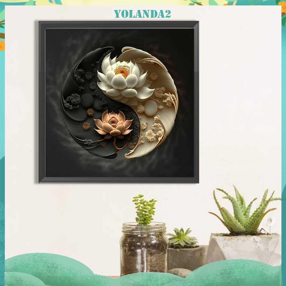 Tranh Đính Đá Kim Cương Toàn Bộ 5D DIY Hình Biểu Tượng Âm Dương