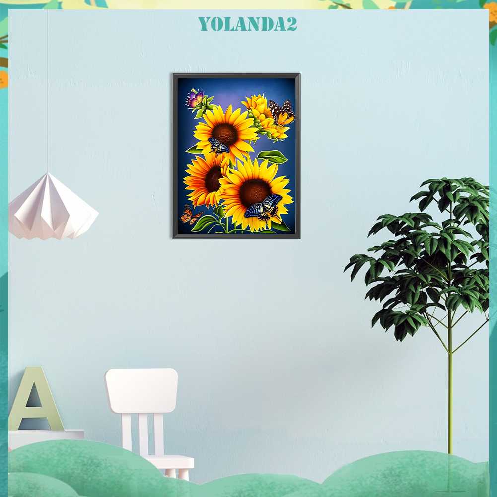 Tranh Đính Đá Kim Cương Toàn Bộ 5D DIY Hình Vẽ Hoa Trang Trí Nhà Cửa