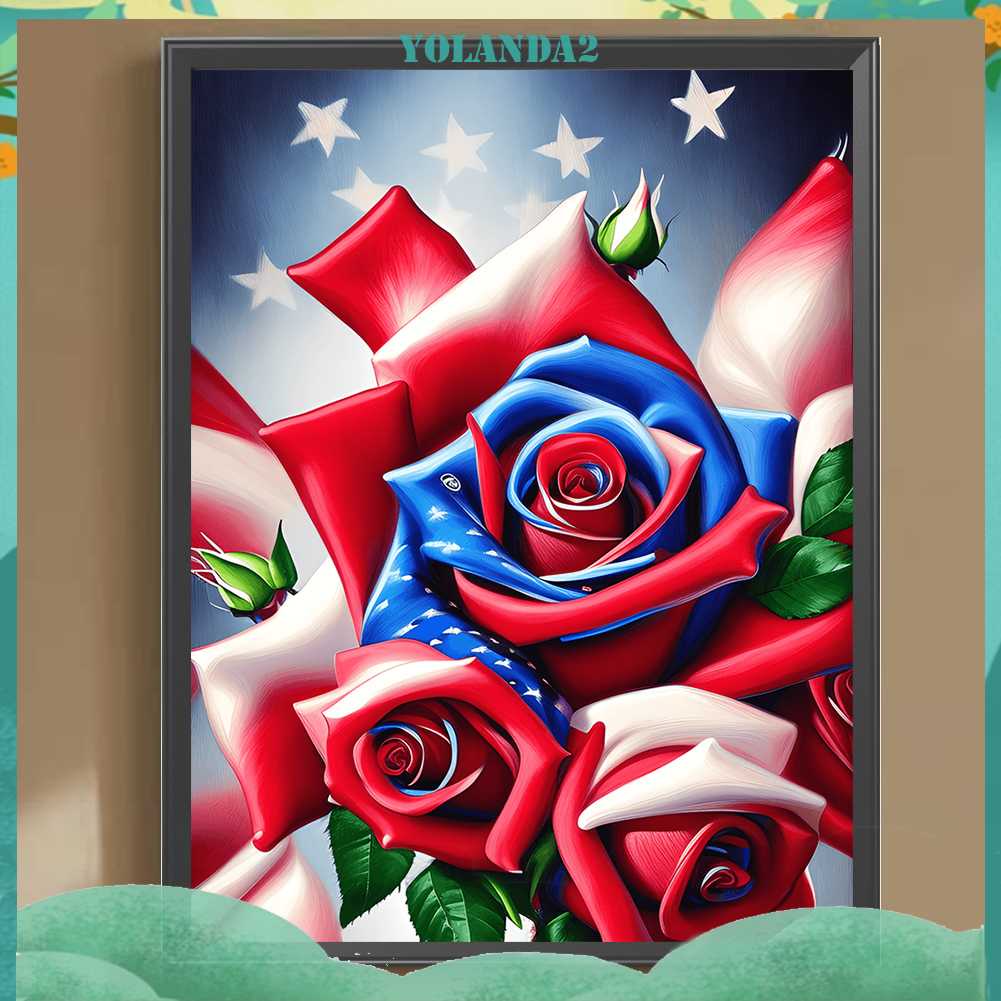 Tranh Đính Đá Kim Cương Toàn Bộ 5D DIY Hình Vẽ Hoa Hồng