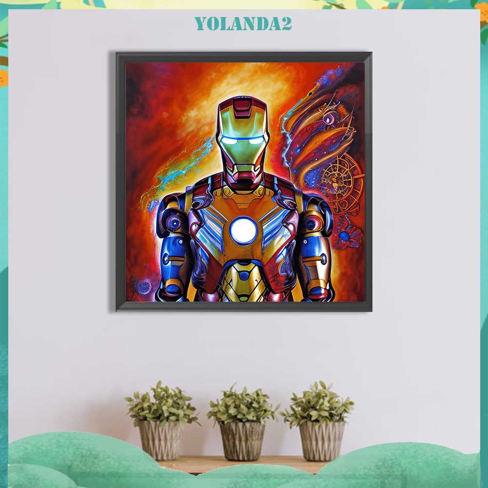 Tranh Đính Đá Kim Cương Toàn Bộ 5D DIY Hình Vẽ Người Sắt