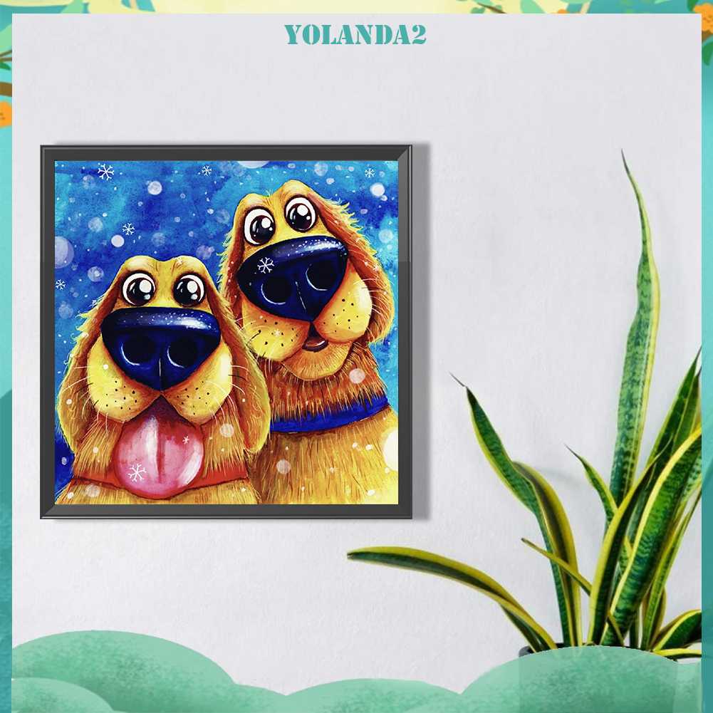 Tranh Đính Đá Kim Cương Toàn Bộ 5D DIY Hình Vẽ Chó Trang Trí Nhà Cửa