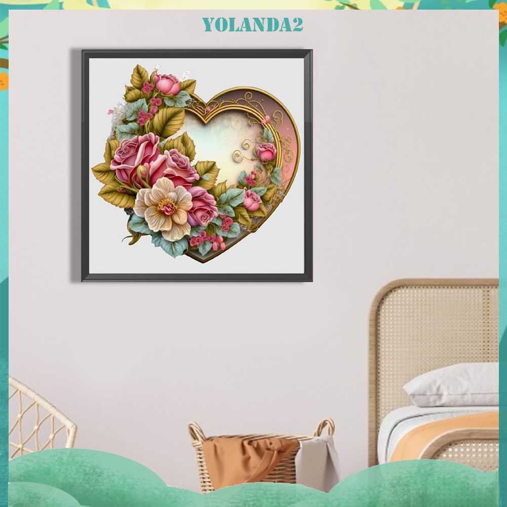 Tranh Đính Đá Kim Cương Toàn Bộ 5D DIY Hình Vẽ Hoa Trang Trí Nhà Cửa