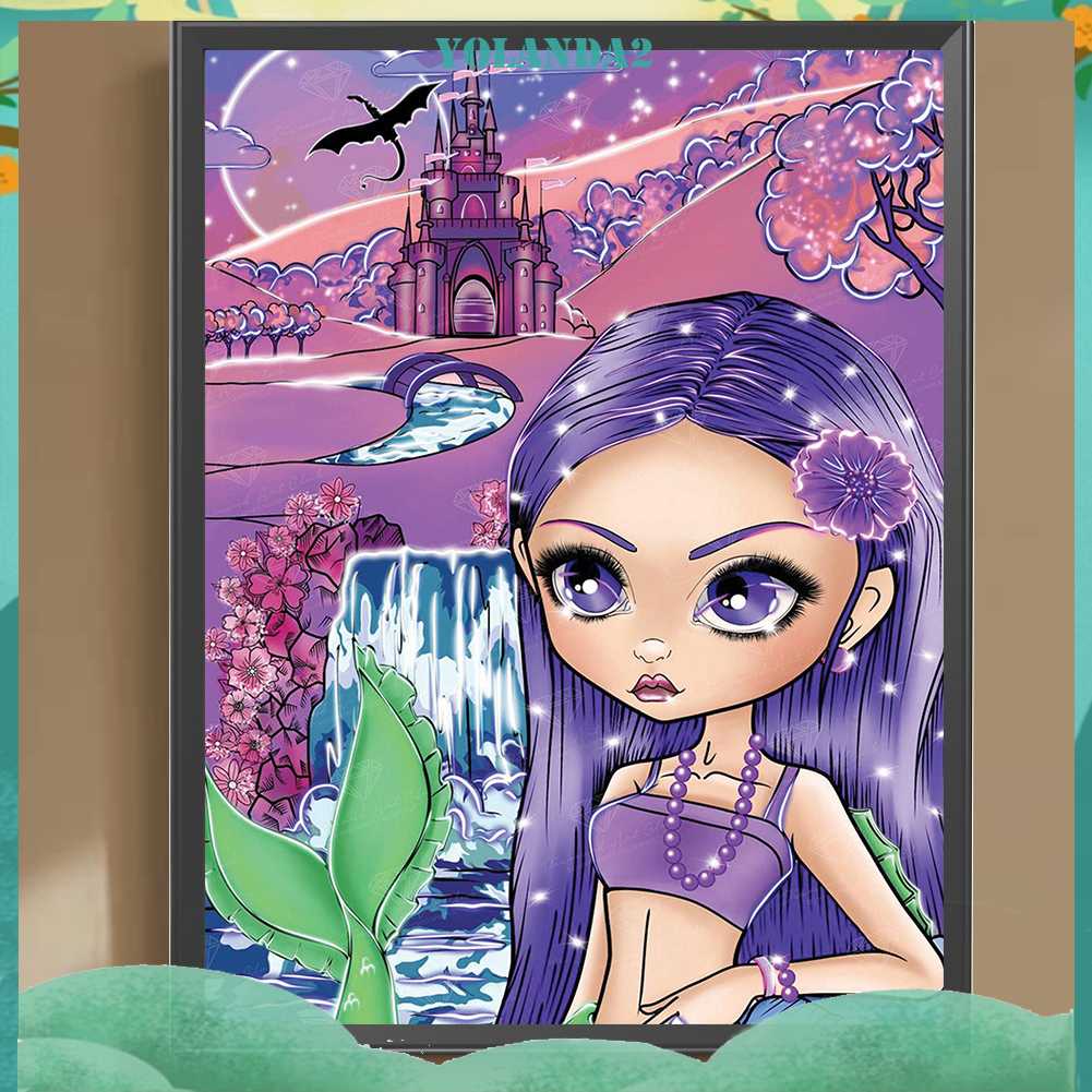 Tranh Đính Đá Kim Cương Toàn Bộ 5D DIY Hình Vẽ Cô Gái Trang Trí Nhà Cửa