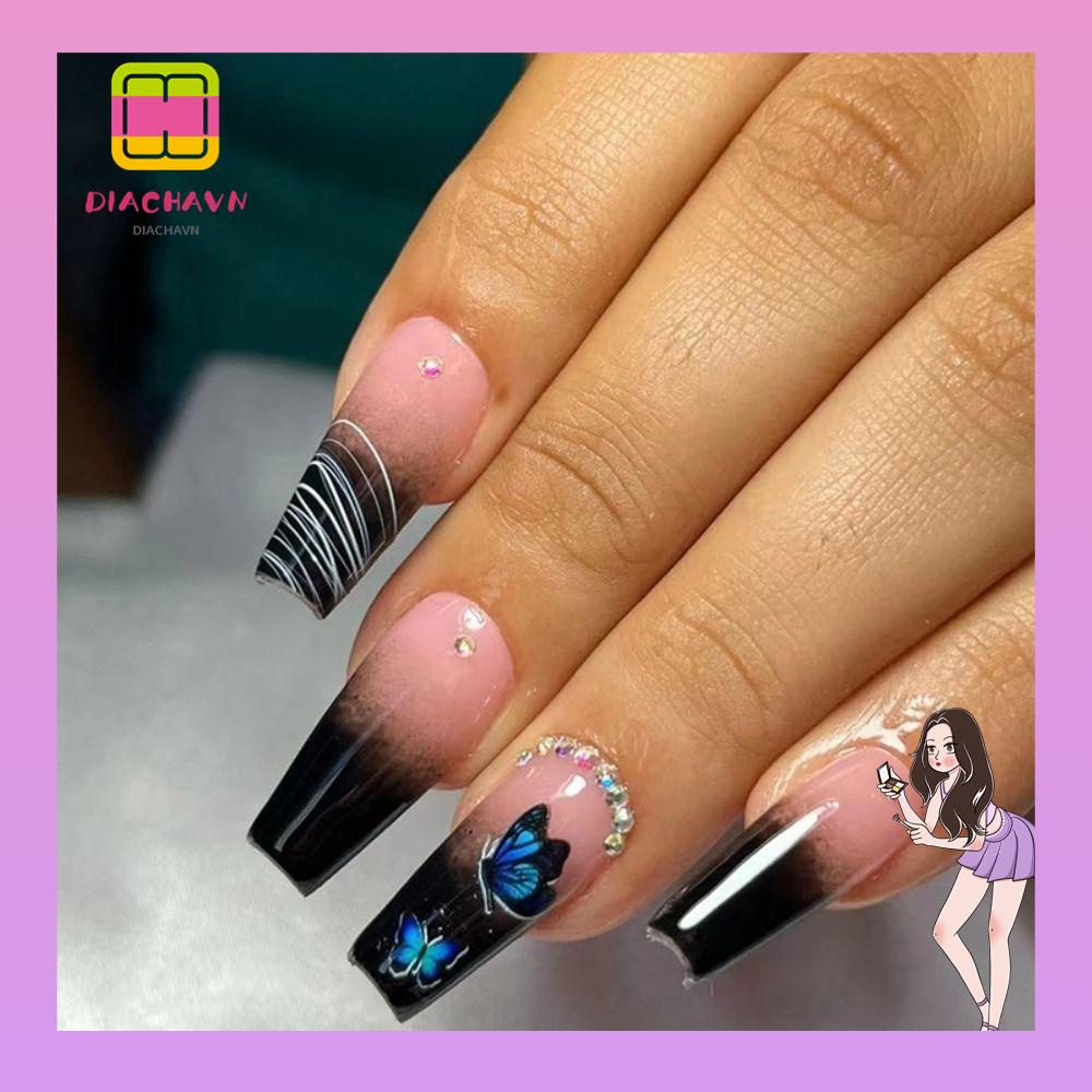 Set 24 Móng Tay Giả Che Phủ Toàn Diện Dùng Để Múa Ba Lê