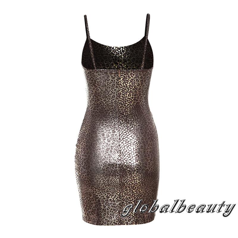 Đầm Hai Dây Ôm Dáng Họa Tiết Da Báo Thời Trang Mùa Hè Cho Nữ