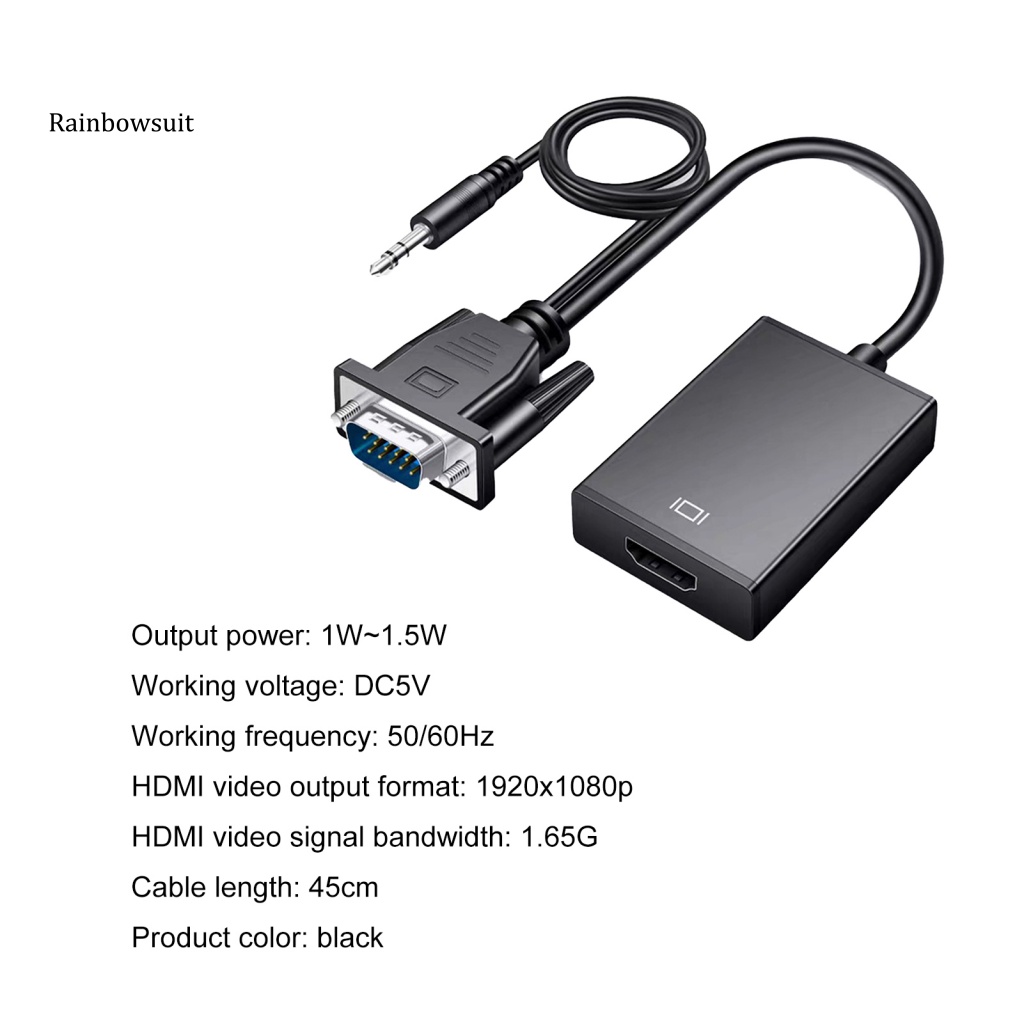 Bộ Chuyển Đổi Phích Cắm Và Play Bằng Hợp Kim Nhôm VGA Độ Kết Nối Cao Cho Máy Tính