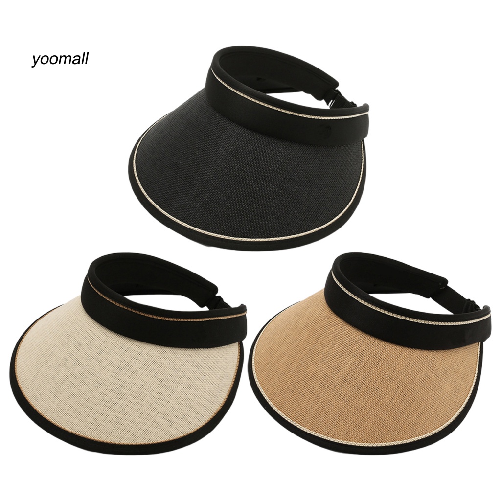 Mũ Rộng Vành Hở Chóp Chống Nắng Màu Sắc Tương Phản Tùy Chỉnh Thời Trang Đi Biển Mùa Hè Cho Nữ