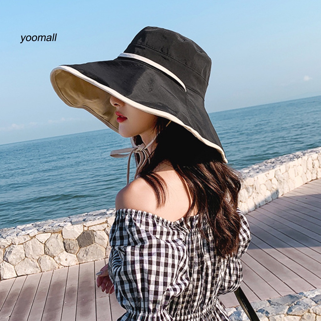 Mũ Chống Nắng Hai Mặt Mềm Mại Thoáng Khí Thoải Mái Thời Trang Mùa Hè Cho Nữ