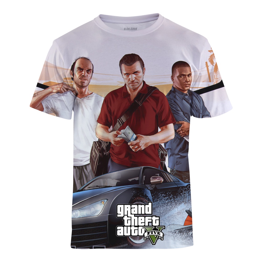 Áo Thun Nam Tay Ngắn Cổ Chữ V Gta 5 Thời Trang
