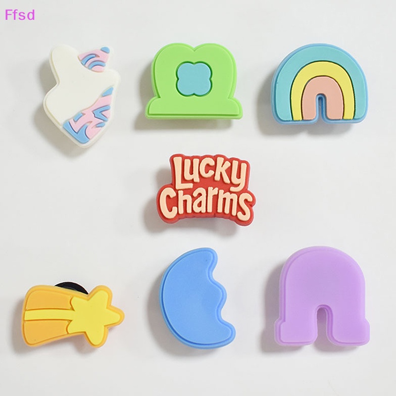 {Ffsd} Set 7 Phụ Kiện Trang Trí Giày May Mắn Bằng Nhựa PVC Hình Ngôi Sao May Mắn Diy Dễ Thương Cho Bé Croc Ch JIBZ Kid * Hàng Bán Chạy