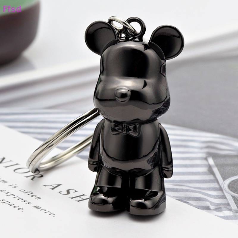 {Ffsd} Móc Khóa Xe Hơi / Túi Đựng Chìa Khóa Hình Gấu Hoạt Hình Bằng Kim Loại Sáng Tạo
