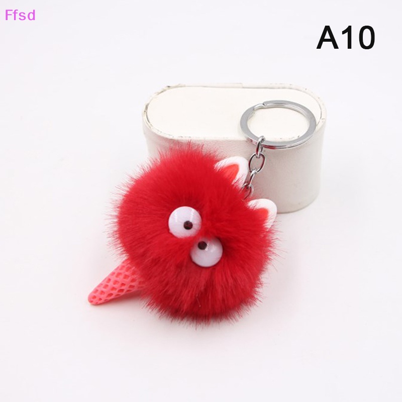 {Ffsd} Móc Khóa Banh Lông Thỏ Giả 6cm Gắn Quả Bông Pompom Cho Túi Xách * Bán Chạy