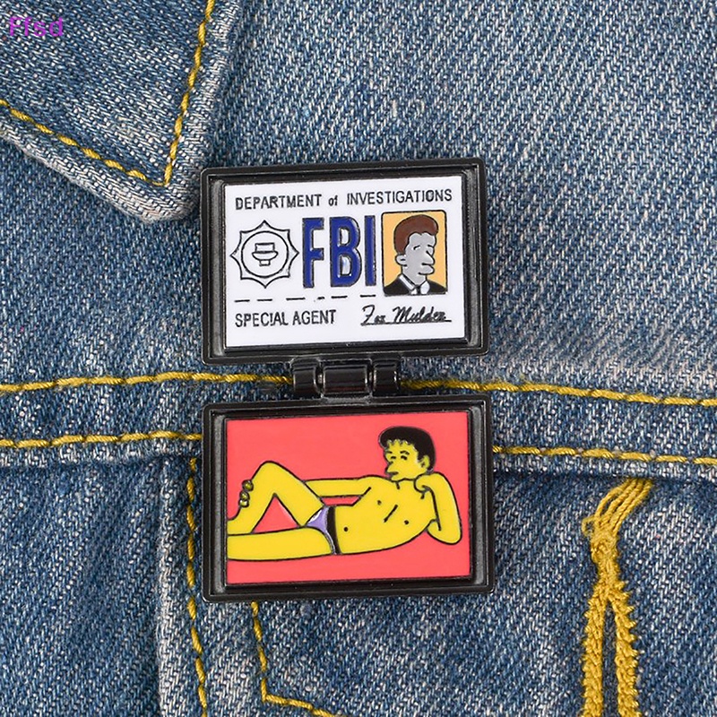 {Ffsd} Ghim Cài Áo Khoác Thẻ Danh Thiếp Đặc Biệt I Simpson Spille X-Lime FBI Fox Mulder ID Phong Cách Punk Thích Hợp Làm Quà Tặng Bán Chạy