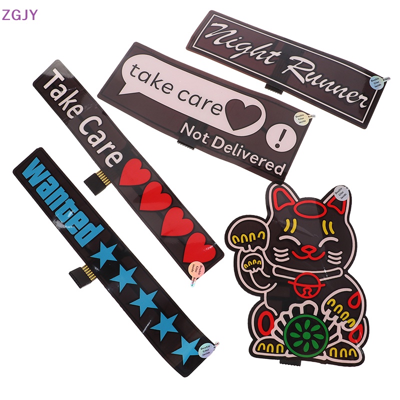 Miếng Dán Cửa Sổ Xe Hơi / Xe Máy Có Đèn LED Màu Xanh Dương Độc Đáo Mới