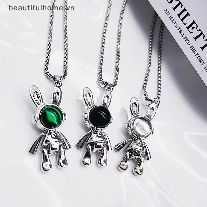 [beautifulhome] Vòng cổ Mặt Hình Thỏ Phi Hành Gia Phong Cách Hip Hop Cổ Điển Cá Tính Dành Cho Nam Và Nữ [beauty]
