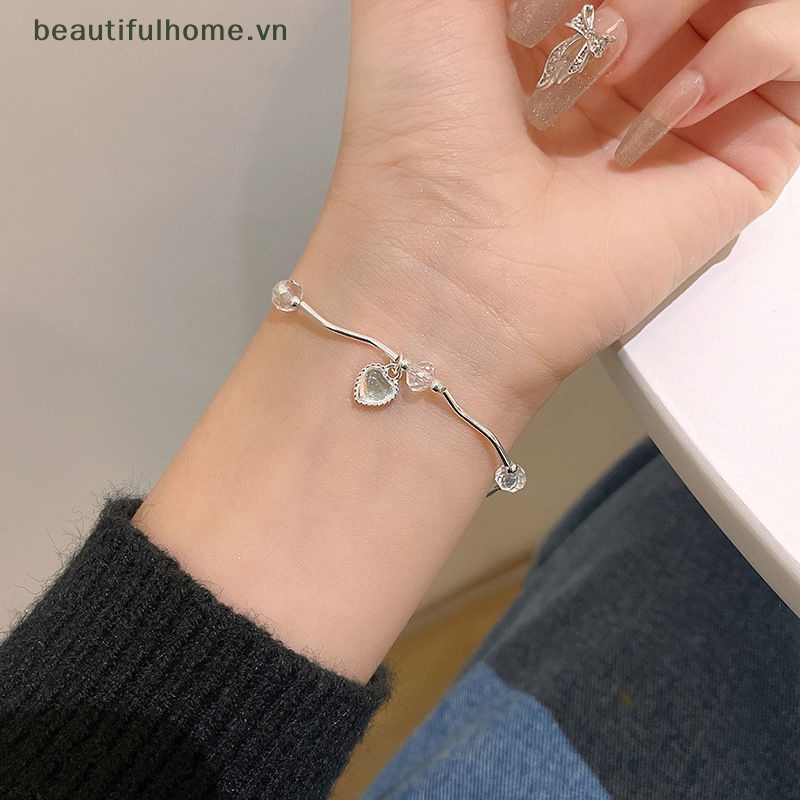 [beautifulhome] Vòng Tay Pha Lê Hình Trái Tim Nhiều Màu Sắc Ngọt Ngào Siêu Thơ Mộng Trang Trí Cho Bạn Gái [beauty]