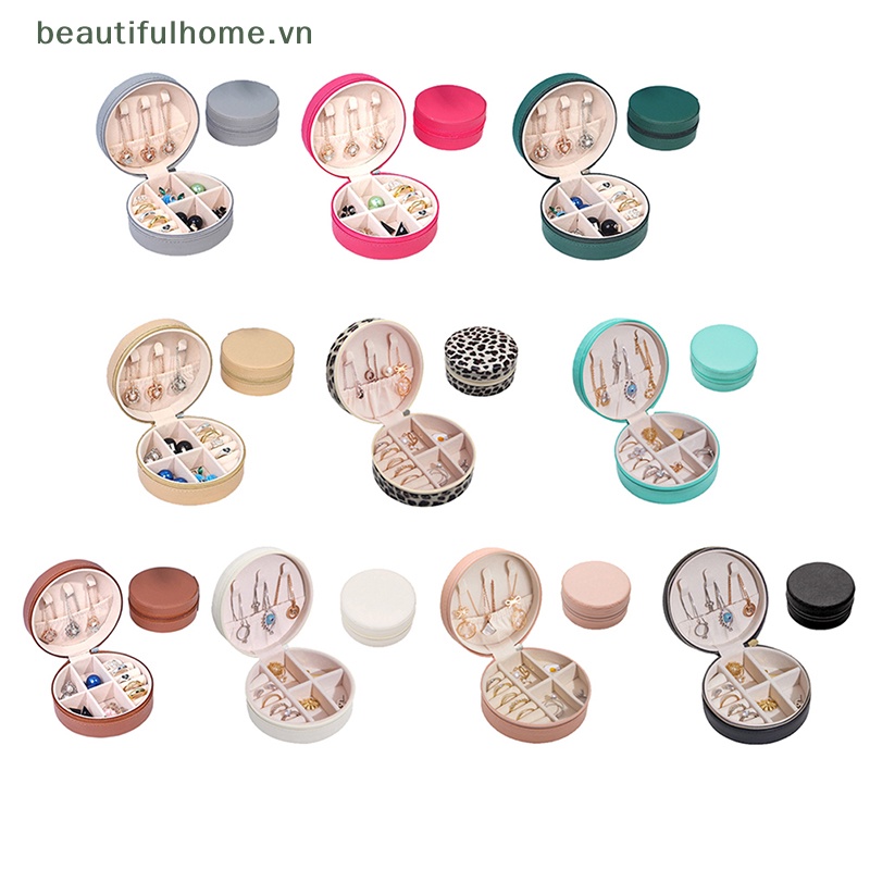 1 Hộp Đựng Trang Sức Hình Tròn Có Khóa Kéo Tiện Dụng