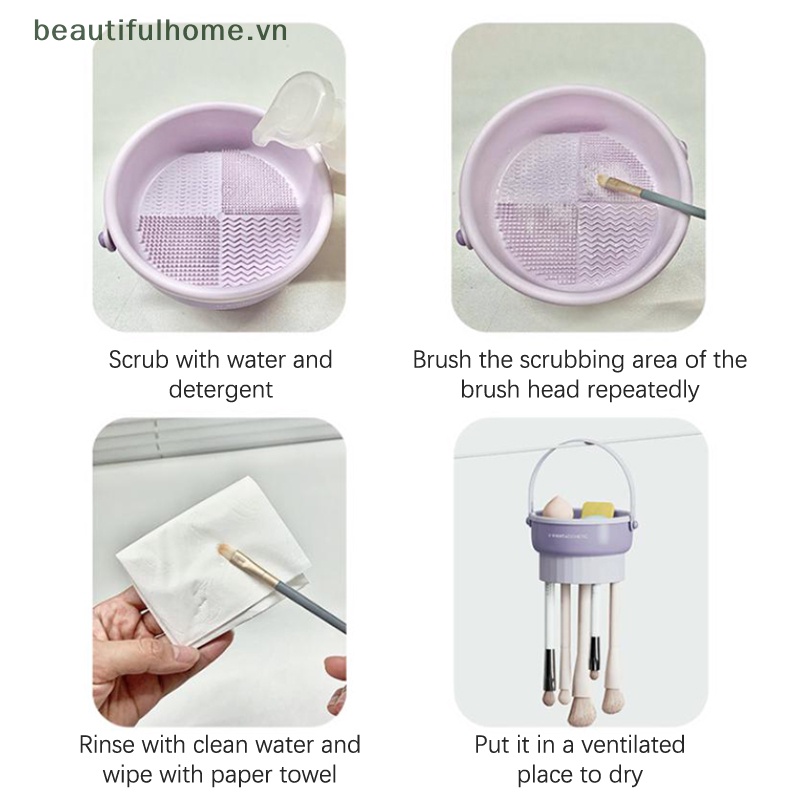 Miếng Silicone Vệ Sinh Cọ Trang Điểm Gấp Gọn Tiện Lợi