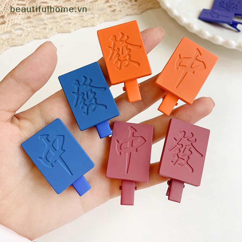 1 Cặp Kẹp Tóc Hình Học Mini Dễ Thương Mừng Năm Mới